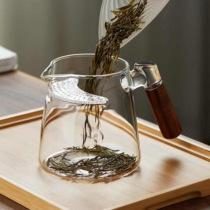 加厚玻璃泡茶壶绿茶泡茶器月牙茶漏过滤一体公杯耐热分茶器公道杯