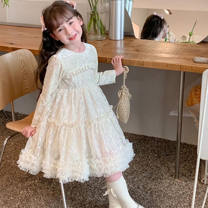 连衣裙儿童裙子女童洋气公主裙宝宝童装春秋长袖春装纱裙