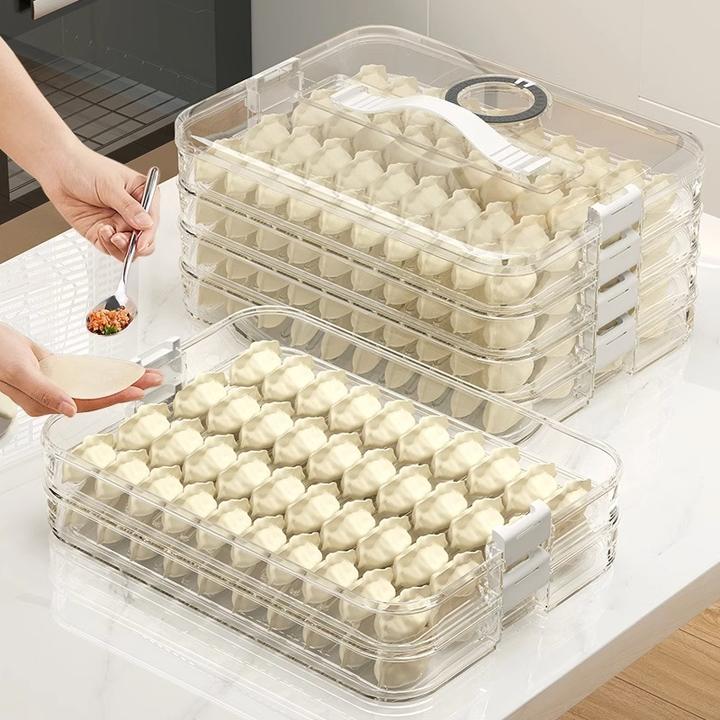 饺子收纳盒家用冰箱多层食品冷冻速冻水饺保鲜盒饺子盒收纳专用