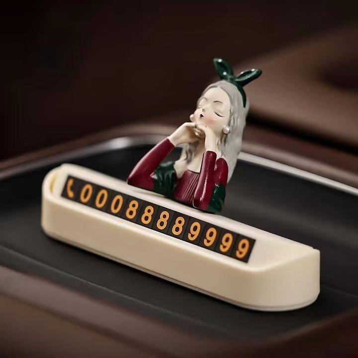 高级感汽车临时停车电话号码牌女司机车内挪车牌车载摆件内饰用品