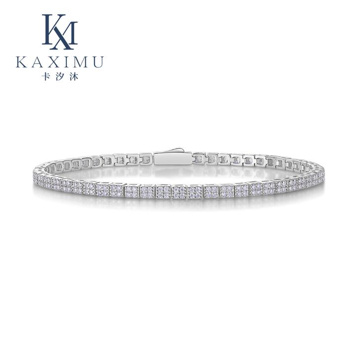 卡汐沐 925银莫桑石手链 满钻莫桑钻女士手链轻奢百搭首饰高级感