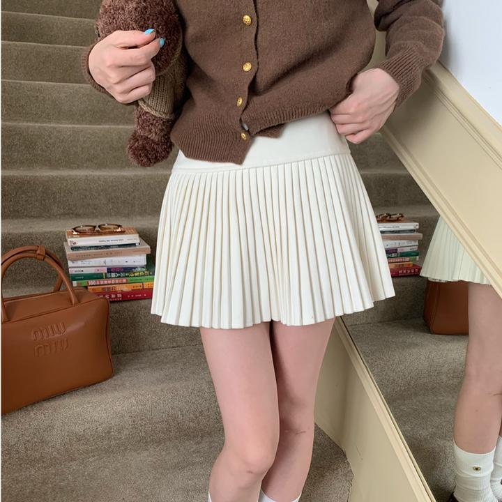 灰色百褶裙女秋冬2025新款高腰显瘦a字jk裙小个子气质毛呢半身裙