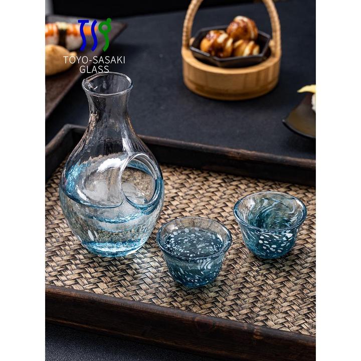 日本进口东洋佐佐木日式金箔清酒杯清酒壶玻璃冰酒冷酒壶酒具套装