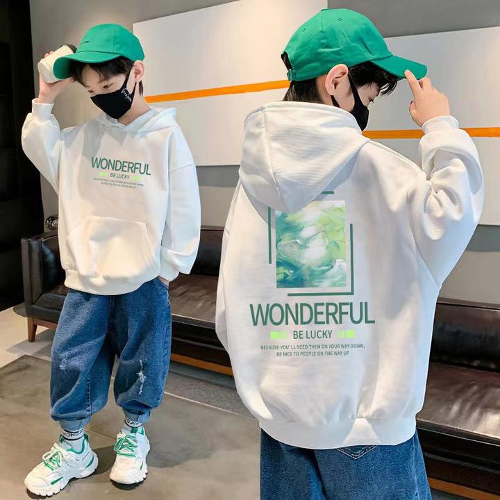 童装男童带帽卫衣儿童帅气休闲百搭上衣儿童连帽衣服中大童长袖潮