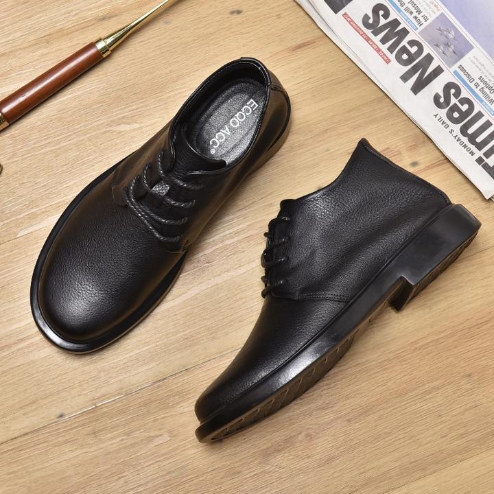 ECQO ACC头层牛皮秋冬马丁靴男款休闲百搭工装鞋男休闲加绒马丁靴