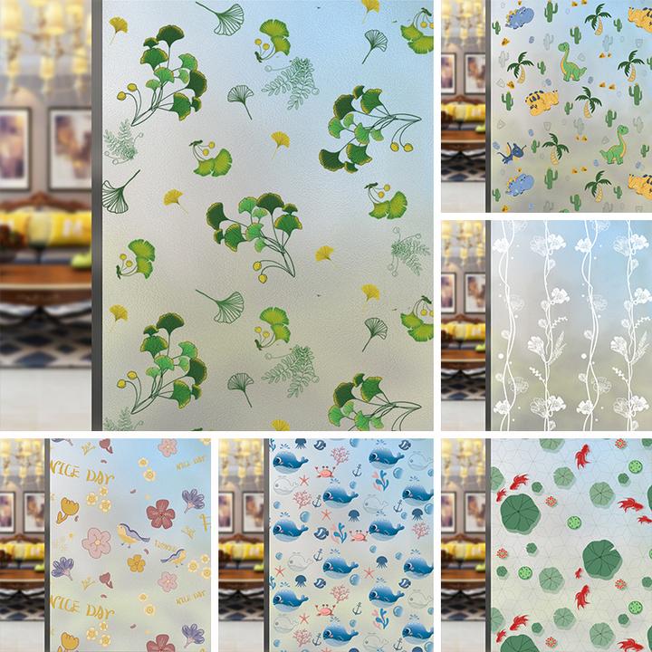 自粘加厚窗户玻璃贴纸防走光透光不透明防窥防紫外线磨砂窗贴膜