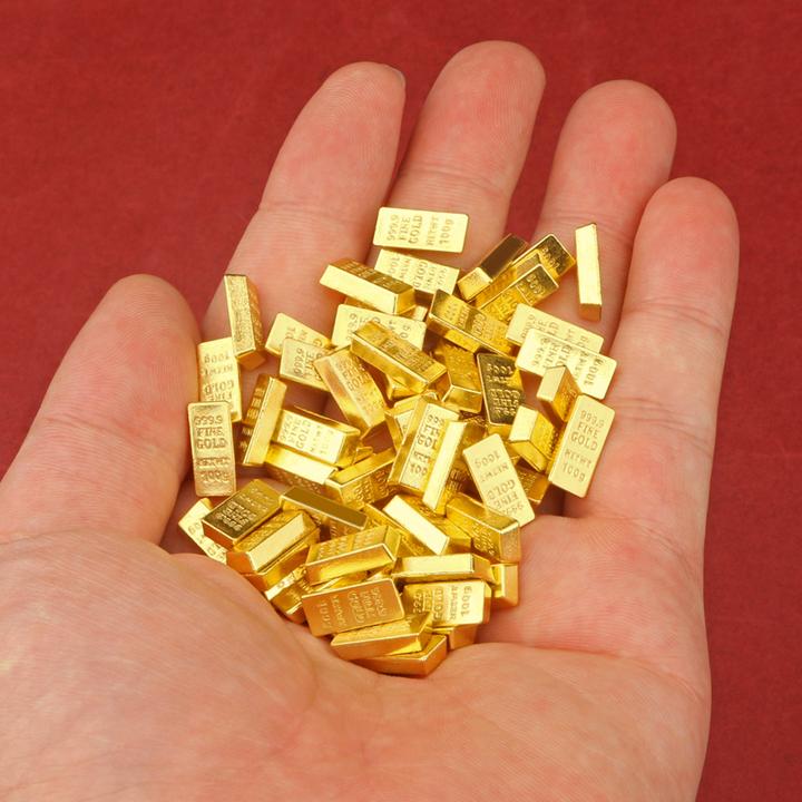 创意仿真小金条摆件实心中式家用袖珍金砖创意寓意摆设金色