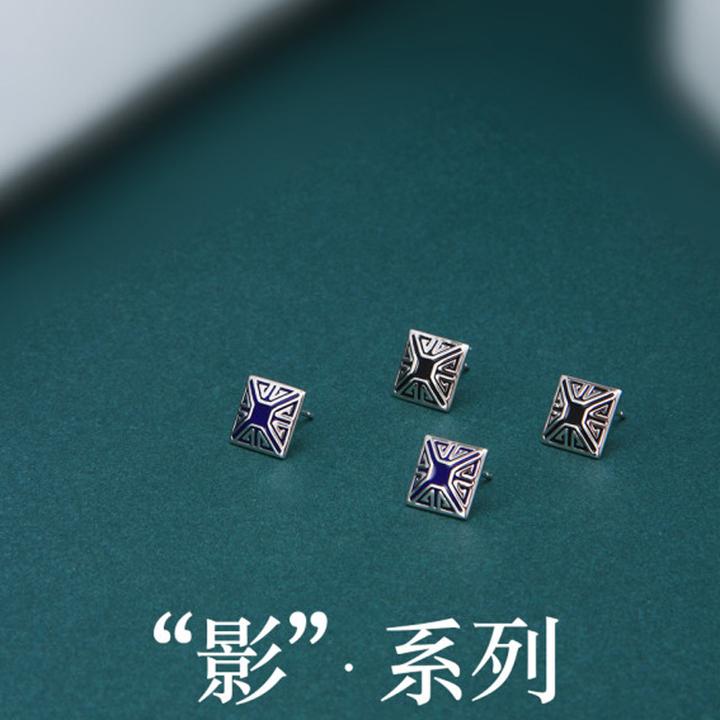 925银耳饰 荣朝【影】耳钉时尚优雅简约设计感耳钉高级银色新款首饰