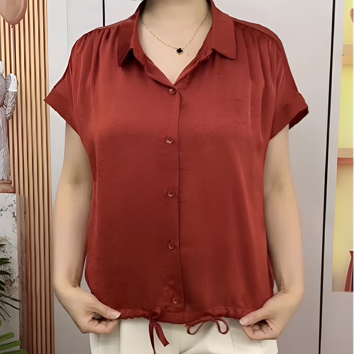 高贵洋气提花时尚休闲妈妈衫夏季新款宽松遮肉气质显瘦大码衬衫女