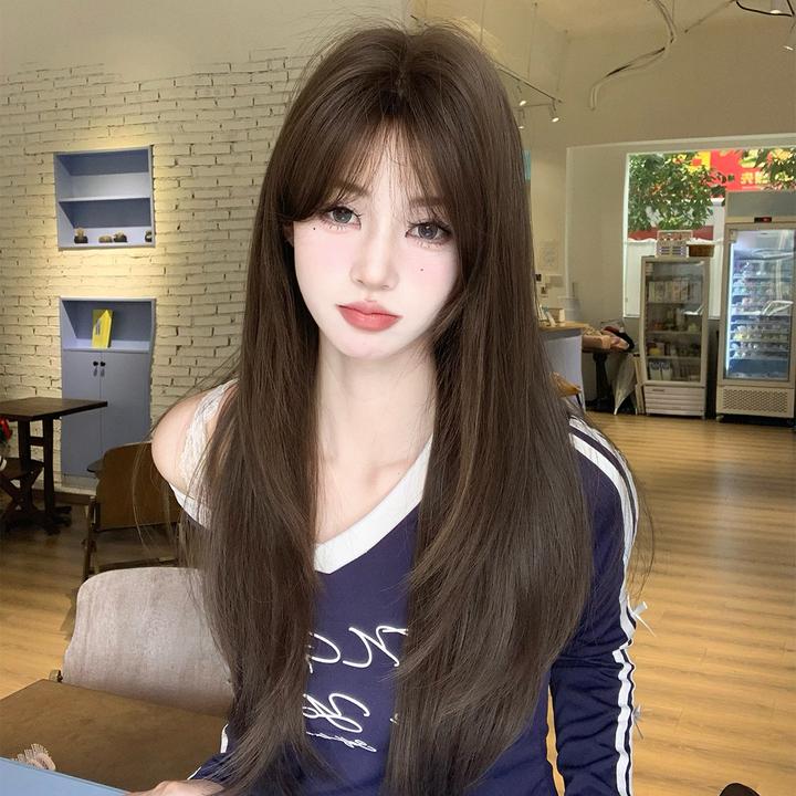 【漫落星】束朵假发女中分长直发自然气质网红日常甜美全头套