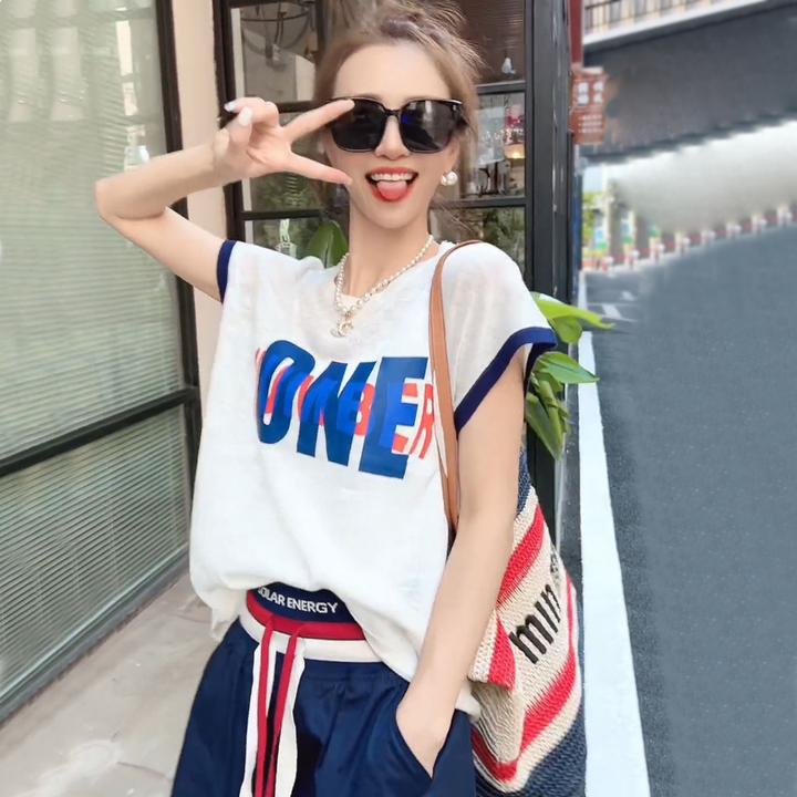 夏季宽松百搭休闲短款套装女韩版显瘦运动时尚潮流减龄无袖两件套