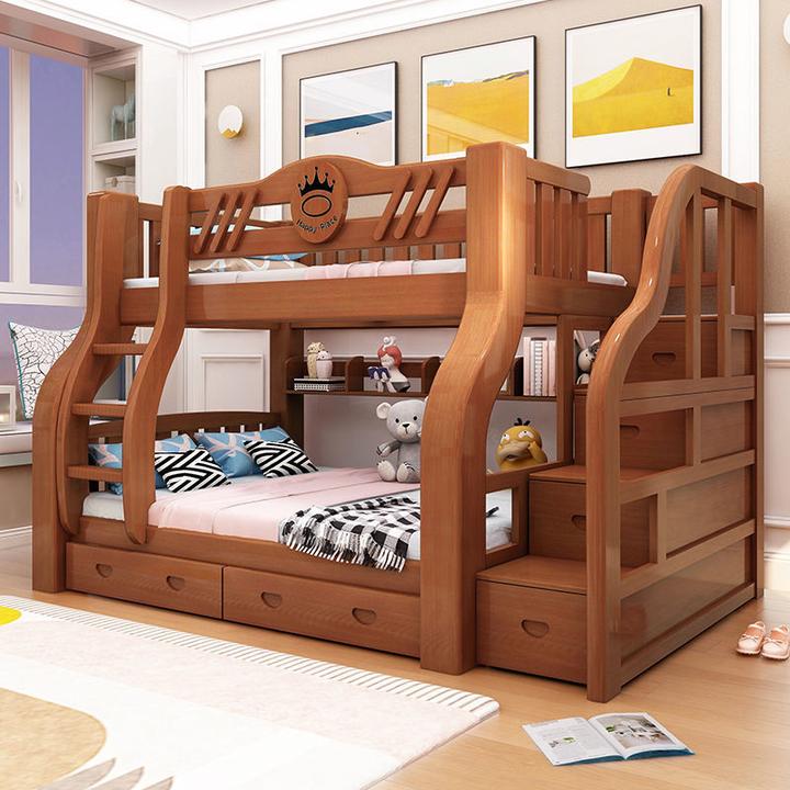2024新款加粗款全实木子母床双层床上下床成人高低床儿童床上下铺