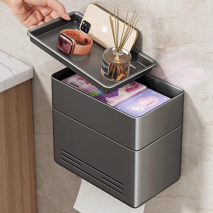 优勤卫生间纸巾盒厕纸抽纸盒洗手间浴室壁挂式免打孔卷纸盒置物架