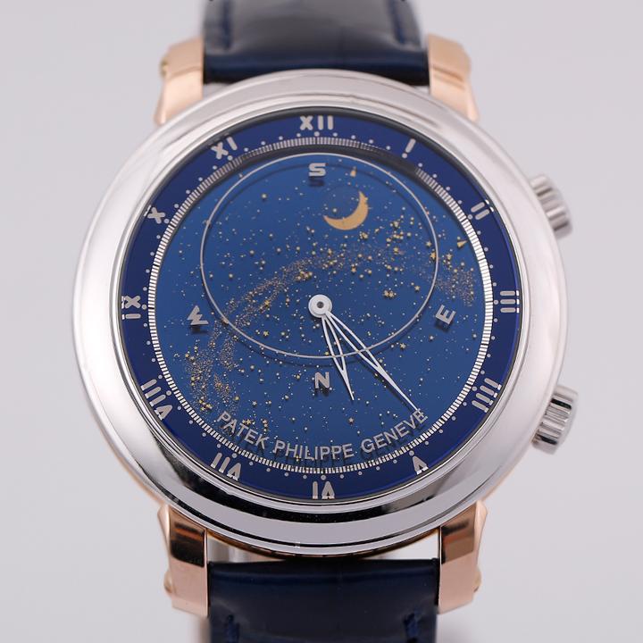 95新 Patek Philippe/百达翡丽 5102pr星空雕刻铂金玫瑰金藏表家