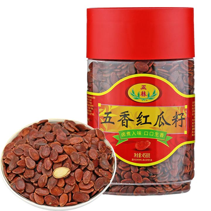 正林红瓜子五香味458g桶装黑瓜籽西瓜子坚果炒货休闲零食年货