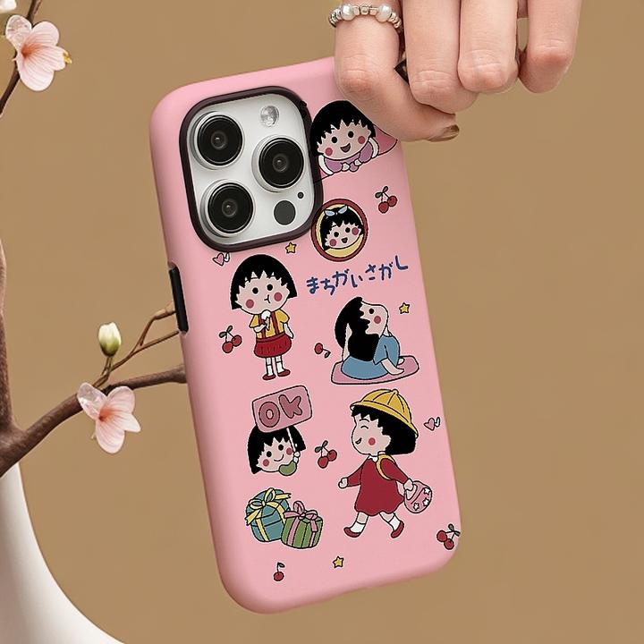 【樱桃小丸子】菲林二合一适用苹果16promax手机壳iphone13/4防摔15