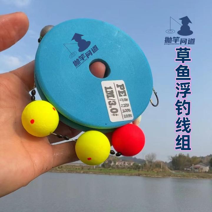 抛竿问道草鱼浮钓线组路亚抛竿海手竿水库钓大草鱼洛阳球浮漂pe线