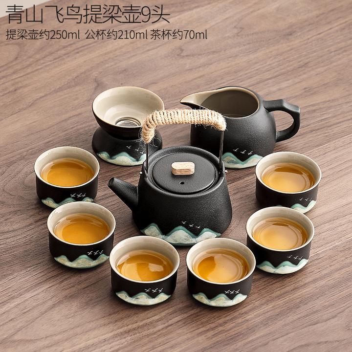 唐丰黑陶茶具套装2025新款日式国潮文创三才盖碗提梁壶喝茶杯茶道