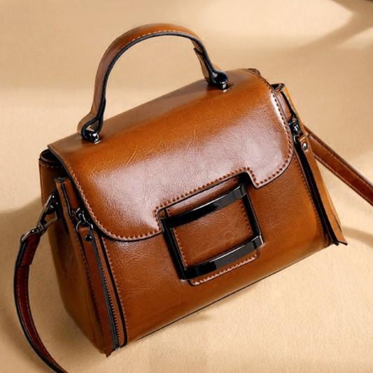 牛皮手提包女单肩斜挎包流行款女2022牛皮超火包冬天单肩包