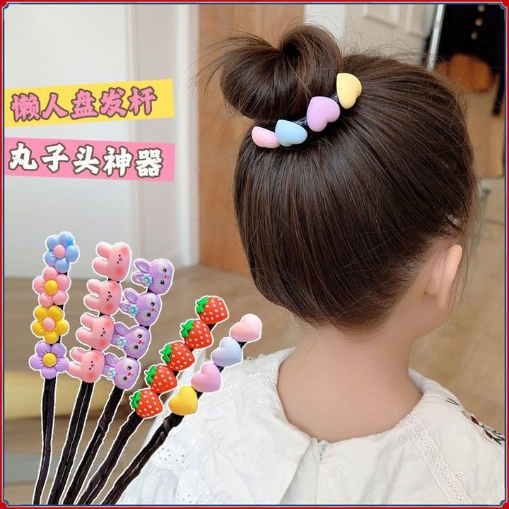 小女孩卡通盘发杆盘发器儿童公主丸子头盘发神器女童宝宝发箍头饰
