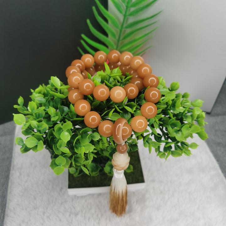 风化菩提手持手串搭配风化菩提莲花吊坠（盘玩袋）