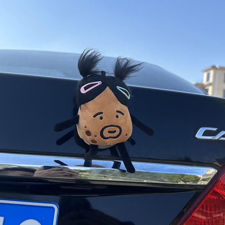 车尾挂件炸毛土豆妹萌汽车尾部挂件车外玩偶车载车屁股后备箱摩托