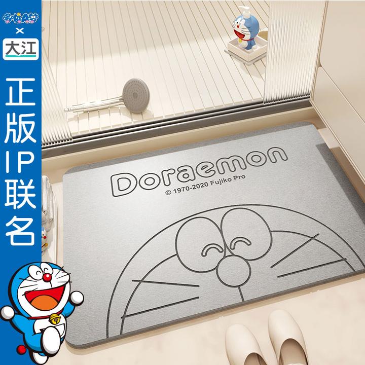 大江正版IP哆啦A梦卫生间地垫硬硅藻泥速干脚垫浴室门口吸水垫子
