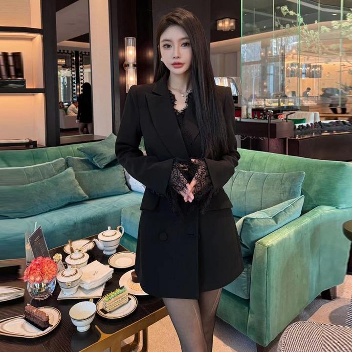 小西装连衣裙女2025秋季新款显瘦气质时尚法式重工小个子西服外套