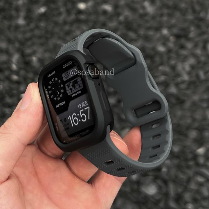 SosaBand柔软硅胶蝴蝶扣适用苹果S11手表带10AppleWatchultra3i