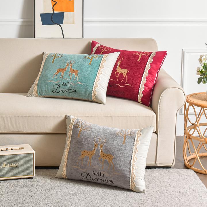 雪尼尔大号中式长方形靠枕靠垫客厅床上卧室大男士靠枕睡觉专用