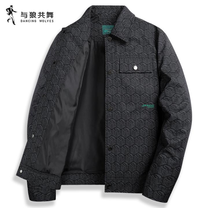 【国风夹克】与狼共舞秋季国潮翻领满印都市假日百搭潮流男士外套