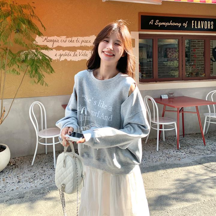 设计感卫衣蛋糕裙套装2024女秋新款别致独特韩系穿搭甜美风两件套