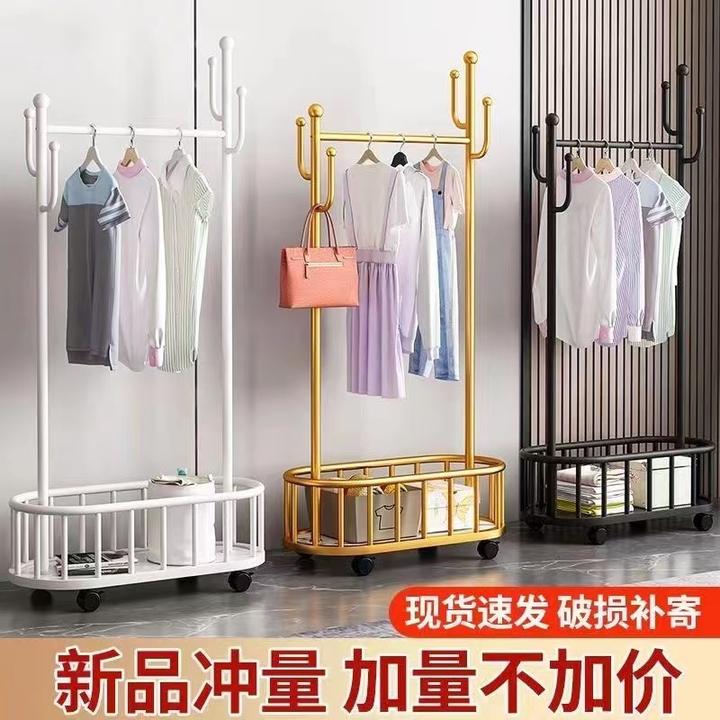 挂衣服架子衣帽架可移动带轮卧室网红款轻奢多功能卧室高档挂衣架