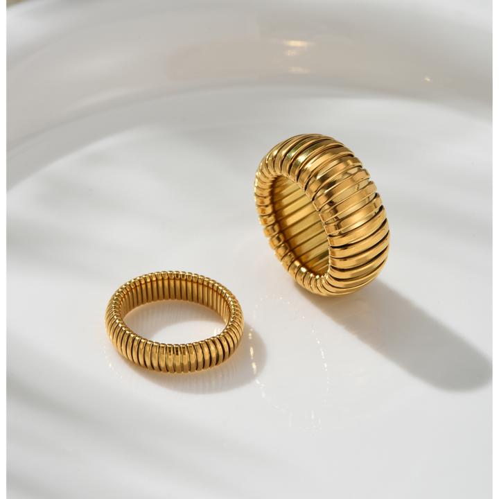 铜合金戒指 弹力蛇骨戒指女欧美小众复古轻奢个性圆环食指环HR037