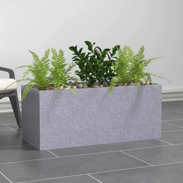 长方形镁泥花箱水泥户外阳台庭院连廊种植花盆景盆种菜花槽水泥