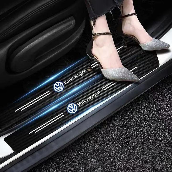 汽车门槛条防踩贴防护条自粘实用碳纤耐磨车贴片后备箱防撞贴泰鹿