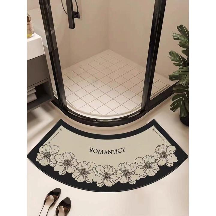 淋浴房门口强吸水速干地垫浴室家用弧形地毯卫生间防滑扇形脚垫
