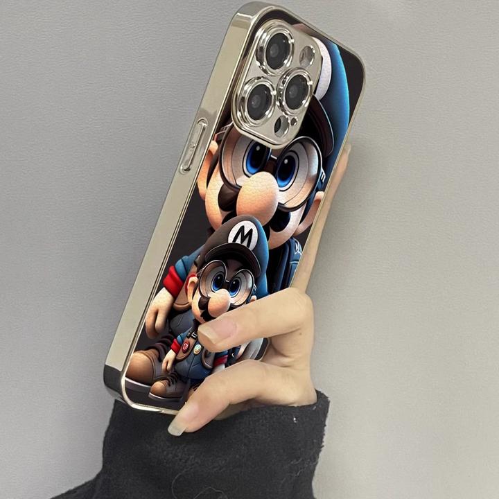 眼镜马里奥适用苹果16promax手机壳iPhone15pro卡通14plus可爱13p