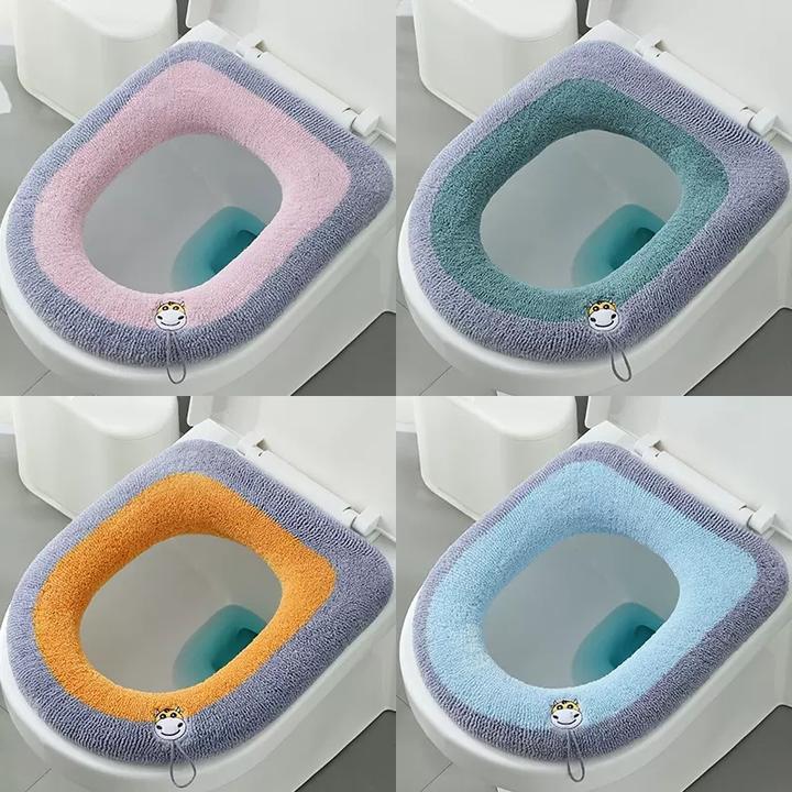 冬季保暖加厚毛绒马桶垫子坐便套家用通用马桶贴防水坐便器垫圈套