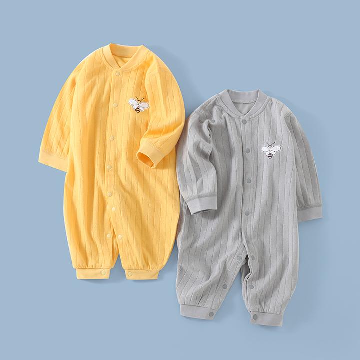 婴儿长袖连体衣春秋纯棉男女宝宝哈衣爬服新生儿衣服秋装家居睡衣