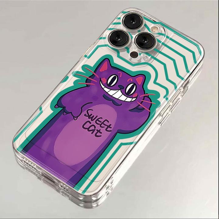 圈圈猫咪适用iphone15pro手机壳苹果13/12/11透明14pro软卡通防摔