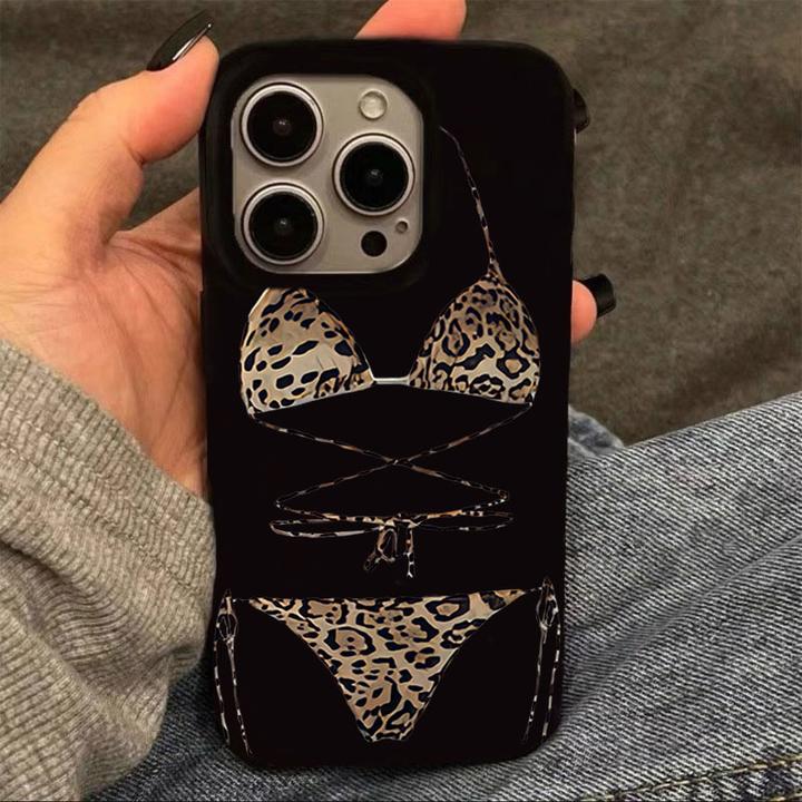 创意豹纹适用苹果15手机壳iphone13亮面14promax新12软11可爱简约