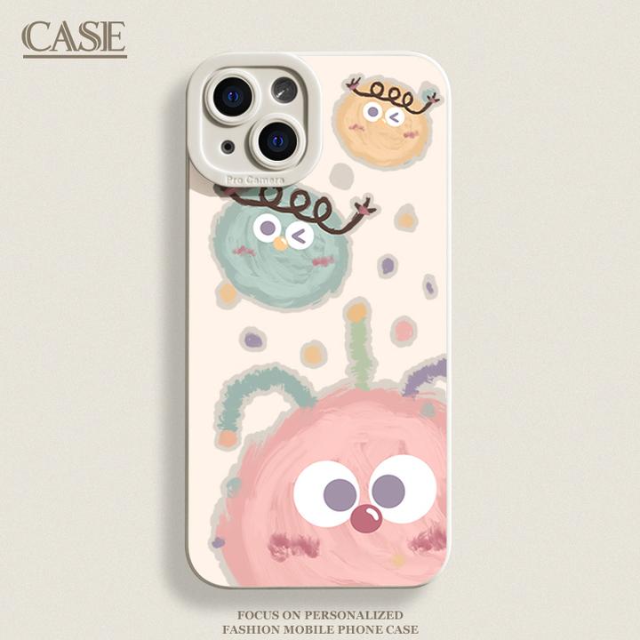 彩色小煤球苹果15promax手机壳iPhone14/13防摔12/11创意ins卡通X