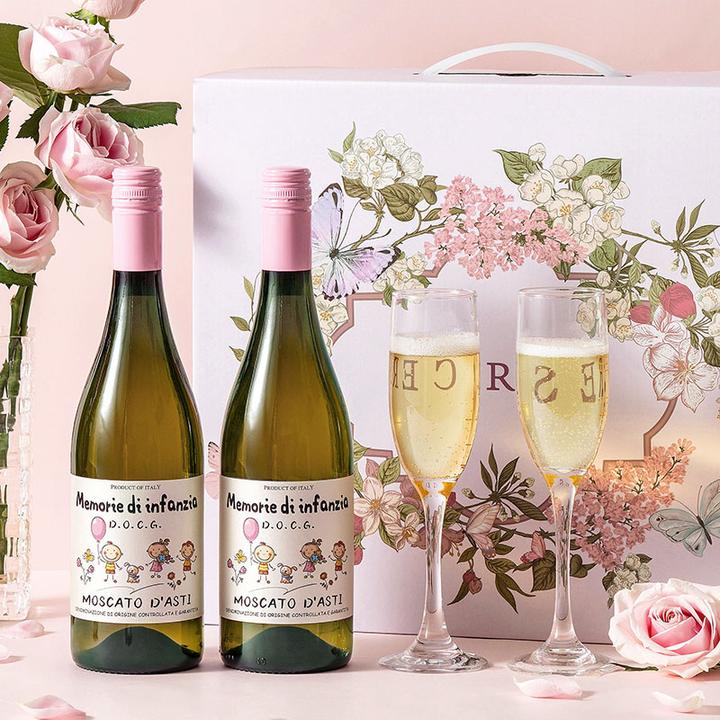 意大利DOCG阿斯蒂莫斯卡托起泡葡萄酒气泡果酒圣诞礼盒送女生礼物