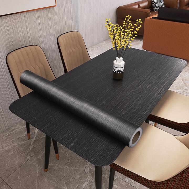 加厚黑色仿木自粘木纹贴纸家具翻新灰色衣柜桌贴木板波音软片贴纸