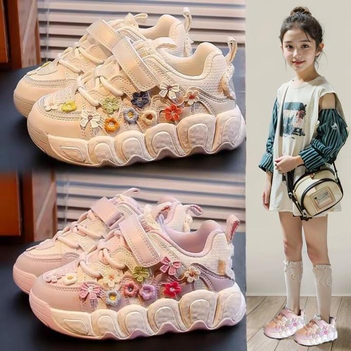 儿童鞋子女童运动鞋秋冬2024新款轻便软底女孩老爹鞋潮牌小白鞋潮