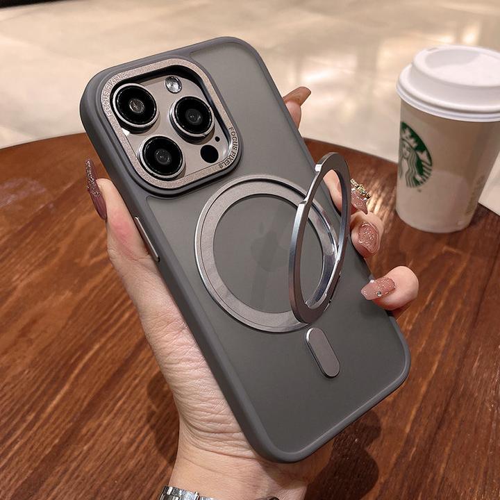 磨砂苹果15Promax手机壳14pro旋转磁吸支架iPhone13防摔12简约