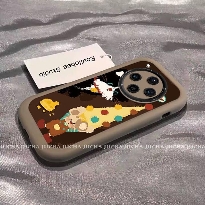 卡通棕底猫鼠适用oppofindx8pro手机壳高级感小众OPPOfindx7新款6