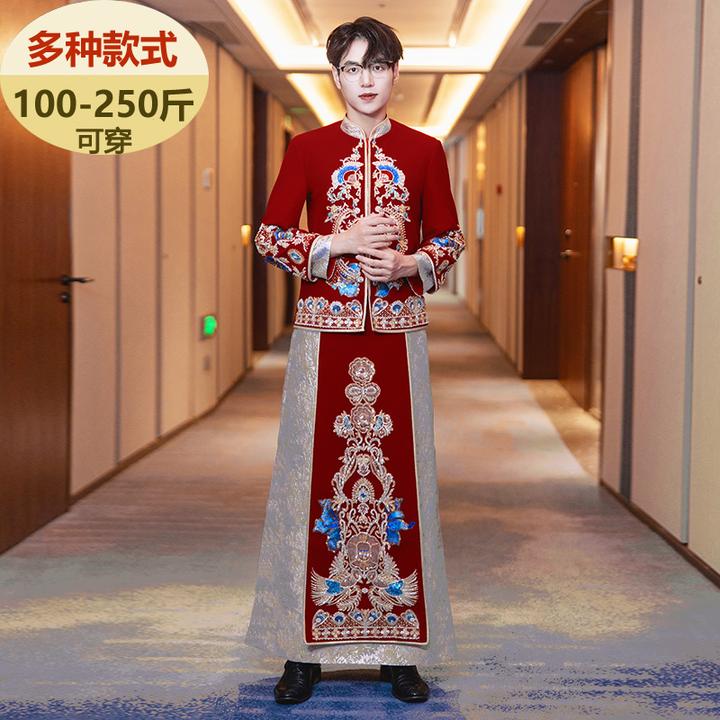 男款秀禾服新郎装2025新款中式结婚礼服男士敬酒服丝绒接亲大码冬