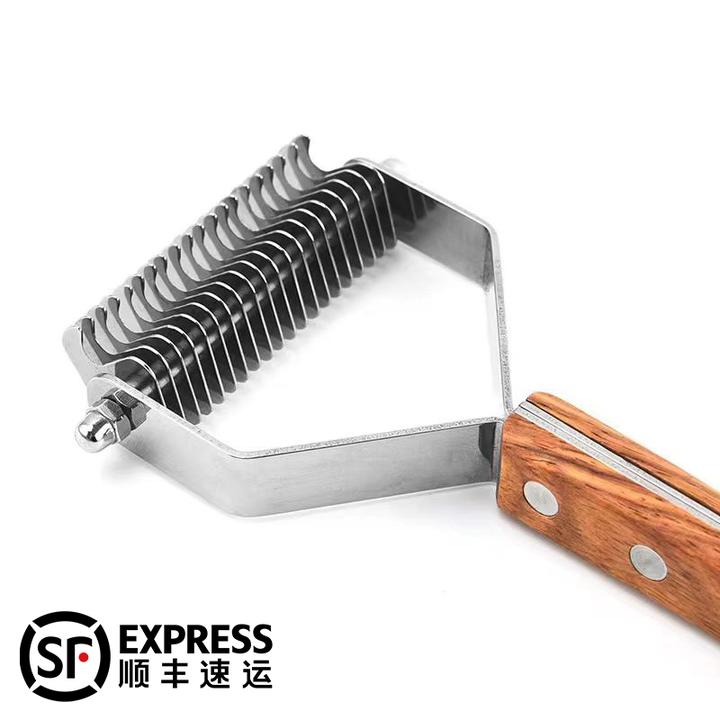 20齿刮底绒梳 去死毛梳 狗狗美容梳 中长毛通用不锈钢神器